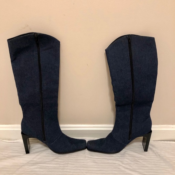 Rare vintage denim Fubu rhinestone flame boots - Picture 4 of 4